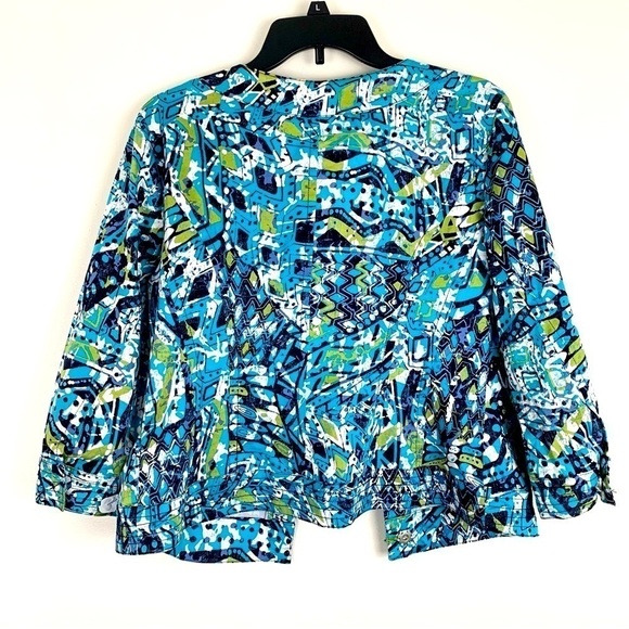 SALE! HEARTS OF PALM Lightweight Abstract Beaded Collar Jacket Size 8 - Picture 4 of 7